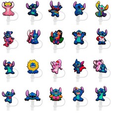 텀블러 컵용 만화 빨대 커버 캡 직경 10mm 빨대 커버 20개 음료 빨대용 빨대 팁 커버 방진 재사용 가능한 빨대 커버 액세서리, 텀블러 컵용 만화 빨대 커버 캡, 직경 10mm 빨대