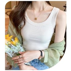 일상더함 데일리 여성 모달 골지 나시