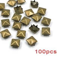 100pcs 스퀘어 리벳 클로 스파이크 스터드 펑크 가죽 골드/실버/블랙/청동 청바지 의류 액세서리, [02] 7mm, Bronze