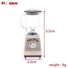 1:12 인형 집 미니어처 주스 기계 컵 세트 커피 머신 믹서 기계 모델 주방 인형 전기 기기 모델 완구, 03 A3