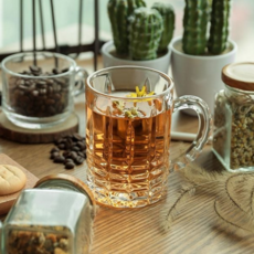 유리 맥주 잔 내열 레트로 홈카페 손잡이 유리 컵 주스, 1 (1008-3)뉴크맥주잔, 500ml