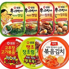 샘표동원우리엄마 반찬7종세트/일주일패키지/자취생반찬/ 밑반찬/깻잎 볶음김치 장조림, 1개