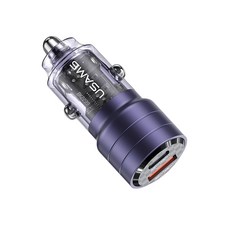 유삼스 USAMS 95W 듀얼 2포트 C타입+USB 차량용 초고속 충전기 QC3.0 PD PPS, 퍼플