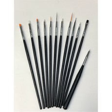 造研所 模型筆 12入 約18CM 長度 適用於膠水沾取、花瓣、線條、描繪、白圭、勾線、極細面相、拉線, 1個