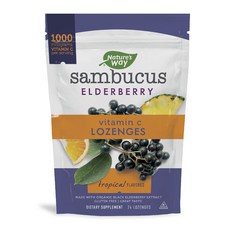 Nature's Way 接骨木莓維他命C口含錠 熱帶水果口味, 1組, 24顆