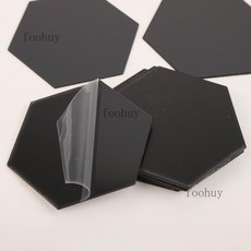 foohuy 壓克力六角鏡面貼 DIY牆面裝飾鏡貼, 黑色,80*70*40mm