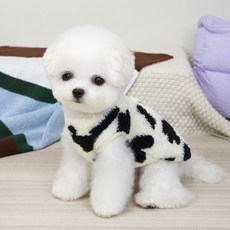 파스텔펫 반려동물 패턴 극세사 티셔츠, 카우, 1개