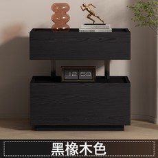 意式中古風60cm大容量床頭櫃 免安裝收納儲物櫃, MQ4懸浮鋼柱黑橡木色
