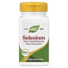 Natures Way 셀레늄 Selenium 200mcg 100 캡슐, 1개