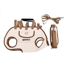 中小型狗狗外出便捷背包 手拎包牽引繩透氣單肩包 多功能寵物外出背帶 舒適安全, LUOMI棕【L 】一包四用14-18斤, 1個