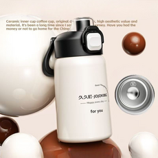 Ait 휴대용 포켓 보틀 보온 보냉 텀블러, 4개, 450ml, 블랙