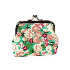 [ 1131818 ] 아담 빅터 꽃 무늬 동전 지갑 - 미니 걸쇠 파우치 키백 머니백/지갑 여아용 가방 선물 어린이 파티 선물 초록색