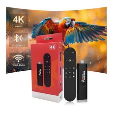 4K HDR 스마트 TV 스틱 울트라 포터블 안드로이드 13 미디어 플레이어 듀얼 밴드 5G WiFi 및 음성 리모컨 2GB RAM 16GB ROM H313 쿼드코어 홈 시어터, BlackWhite