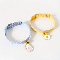 도치코 고양이방울 목걸이 고양이인식표 애견인식표 애견목걸이, 옐로우후라이, 1개