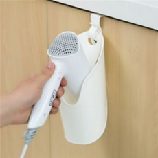 무타공 드라이기 거치대 벽걸이 욕실 드라이기 홀더 화이트 깔끔 정리, 핑크