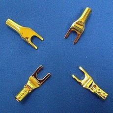 FURUTECH 古河 Y型接頭 喇叭線 專用 FP-201G 純銅鍍24K金 鎖螺絲式 6mm, 1個, 4個一組