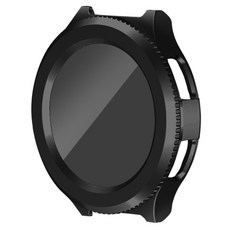 더조은셀러 갤럭시워치6 클래식 호환 빌트인 사생활 보호 강화 유리 케이스, 블랙