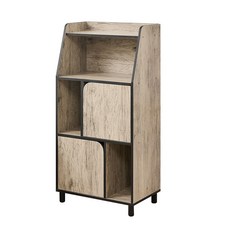 簡約風兩門收納櫃 開放式層架, 杉木, 1件