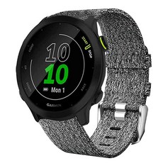 Lamshaw Garmin Forerunner 55 밴드와 호환 통기성 나일론 우븐 원단 교체 액세서리 스트랩 / Approach S42 S12와 호환 (퍼플), 회색, 1개