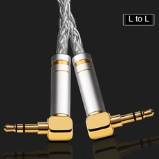 Hifi 퓨어 시버 aux 케이블 하이엔드 3.5 수 잭 자동차 헤드폰 스피커 와이어 라인 코드, 05 20cm, 02 L to L