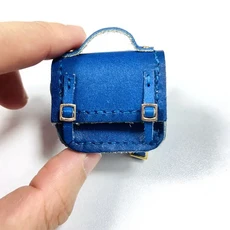 인형 미니어쳐 액세서리용 소품 액세서리용 핸드메이드 미니 학교가방 신제품 1개, 1I12 ob11 gsc bjd, blue