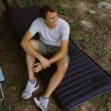 야외 캠핑용 접이식 발포 확장형 초경량 두꺼운 에어매트, 블랙