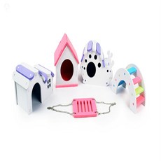 아성플러스추천샵 햄스터용 집꾸미기 장난감 햄스터집꾸미기세트, 창문집 퍼플, 1개