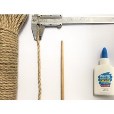 조경용로프 굵은 황마끈 밧줄 정원 가이드 인테리어 30m, 1개, 6mm x 50m 접착제 포함