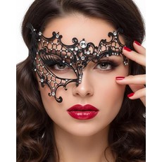 Campsis 가장 무도회 마스크 블랙 가장 무도회 마스크 메탈 라인스톤 베네치아 파티 마스크 여성용, Campsis 가장 무도회 마스크 블랙 가장 무도회 마