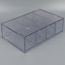 봉글 투명 4칸 정리함 티백보관함