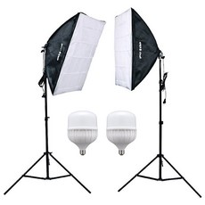 CFmall 사진조명 촬영조명 방송조명 촬영 조명, 2세트, 촬영조명 1세트 + LED 50w 플러스 전구 1개