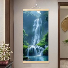 동양화 현관 풍수 사무실 배경 벽 인테리어 도안, 30x60 (cm), D타입