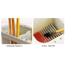 雨刷共和國 多功能洗筆桶 美術水桶畫畫水桶 水彩油畫洗筆桶帶調色盤