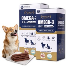 강아지 오메가3 플렉스 소프트츄 피쉬오일 피부 모질 영양제 20P, 피부/피모, 2개, 160g