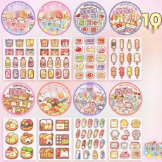 예쁜 캐릭터 롤 스티커 다이어리 꾸미기 투명 데코 테이프, 3. 뚜뚜 스시