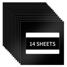 HTVRONT 영구 비닐 절단기용 매트 블랙 14팩 12인치 x 접착 시트 공예 프로젝트용, Matte Black