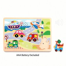 교통 사운드 퍼즐 7pcs 소리 학습 어린이 교육 차량 도로 자동차 버스 소음 놀이 수단