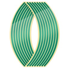 휠 스티커 반사 림 스트라이프 테이프 자전거 오토바이 스티커 혼다 용 가와사키 Z750 Z800 용 YAMAHA MT07 MT09 MT10 R1, 녹색