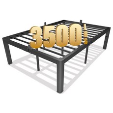 ECLATIS Yookare 45.7cm18인치 풀 메탈 플랫폼 침대 프레임 라운드 코너 및 매트리스 리테이너 1 587.6kg3500파운드 튼튼한 스틸 슬레이트 지지대, 18 라운드