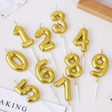 파티 생일초 메탈릭골드 10개입 개별포장 파티초 케이크초 숫자초, 10개