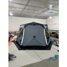 빙어 캠핑 낚시 큐브텐트 레인 육각형 2.2m 쉘터 보온 소형 텐트 얼음낚시 회색 커버, 1, E. 검회색 16m 3.