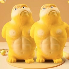 대형 고릴라 스퀴시 인형 - 복원력 좋은 PU 소재 감성 슬라임 완구 2개입, 작은 고릴라 12cm*2
