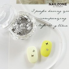 메탈 실버 나비 스팽글 네일글리터 G-58, 1개