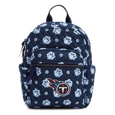 베라 브레들리 여성용 면 Nfl 스몰 백팩 (여러 팀 가능) 테네시 타이탄이 있는 블루/라이트 블루 반다나 원사이즈