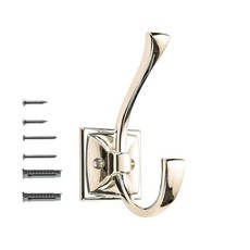 Khtumeware 빈티지 벽 후크 10팩 코트 후크 하드웨어 타월 후크 코트 걸기용 베네치아 브론즈 로브 후크 벽걸이 열쇠 타월 가방 컵용 나사 포함, 3, 광택 니켈