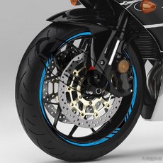 桃園出貨 摩托車防水反光輪轂貼紙電動車改裝飾輪胎貼花鋼圈貼適用本田鈴木, 1個