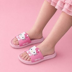 산리오 헬리키티 핑크 키즈 슬리퍼