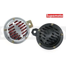 Supamoto 復古喇叭—圓形90mm (檔車/12V/骨董車/CB350/老車/汽車/通用/盆型/機車改裝), 1個, 黑(1個), 黑