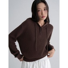 8 seconds 버튼 후드 풀오버 - 브라운 255461