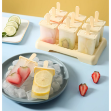 데일리업 9구 대용량 아이스크림틀 몰드 DIY, 1세트, 베이지